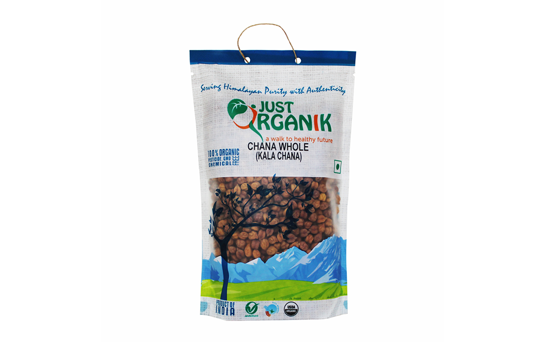 Just Organik Chana Whole (Kala Chana)   Pack  500 grams